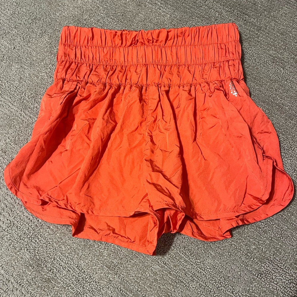 FP Movement Red Athletic Shorts Lightweight Elastic Waist
